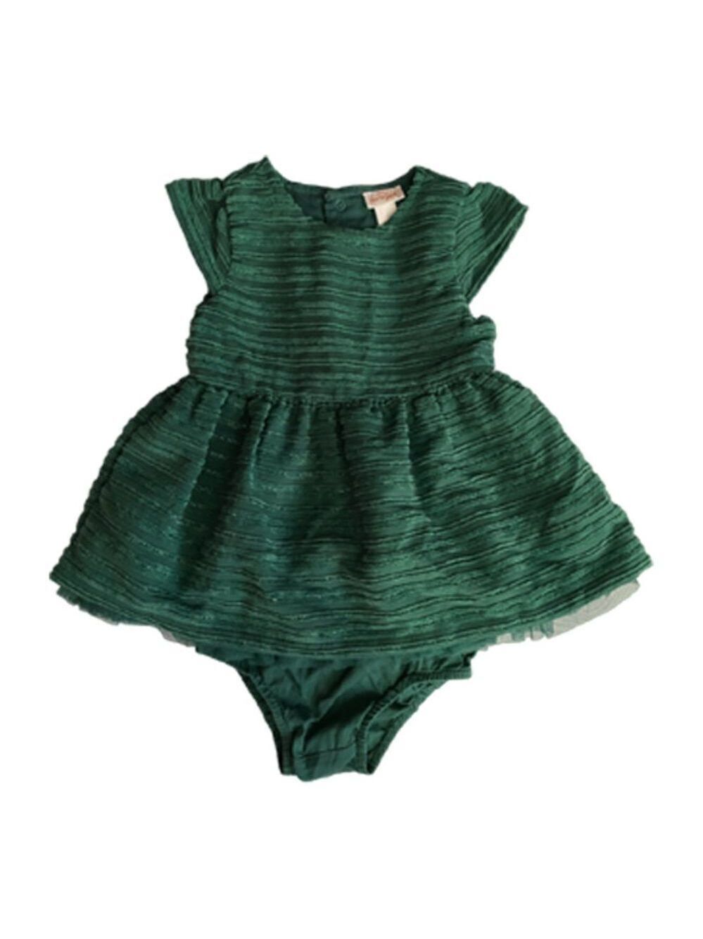 ❤️ Cat & Jack Green Christmas Dress Size 12 Months
